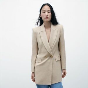 Double Breasted Long Blazer